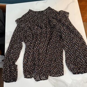 Madewell Black Floral Blouse